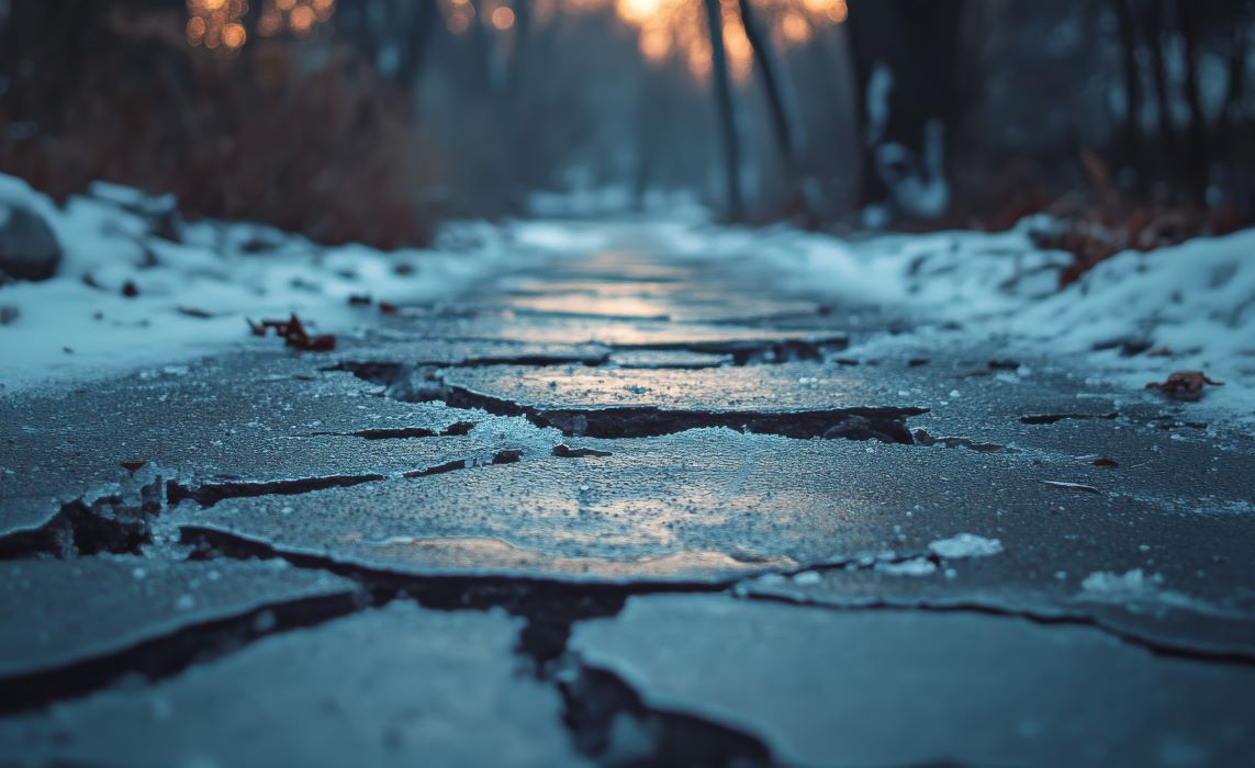ice cracked street